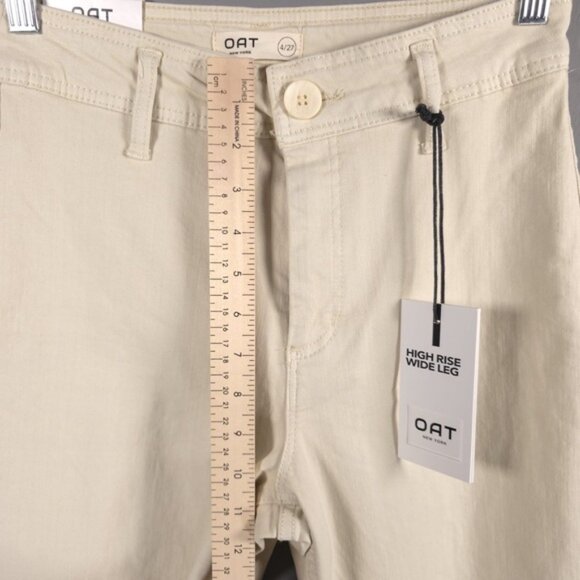 NWT OAT NEW YORK HIGH RISE WIDE LEG Jeans Raw Hem Size 4/27 - Picture 11 of 16
